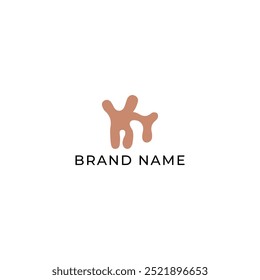 LETRA DE ILUSTRACIÓN YN SHAPE LOGO ICON FLAT BROWN PASTEL COLOR PLANTILLA SIMPLE MINIMALISTA DISEÑO DE ELEMENTOS SIMPLE VECTOR SIMPLE BUENO PARA APP, MARCA 