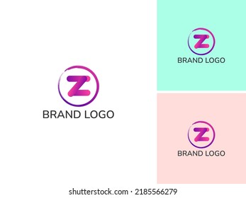 ILLUSTRATION LETTER Z WITH CIRCLE GRADIENT COLOR MODERN LOGO ICON DESIGN VECTOR