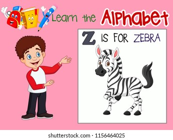 Illustration of letter Z is for Zebra