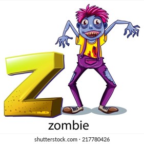 Illustration of a letter Z for zombie on a white background 