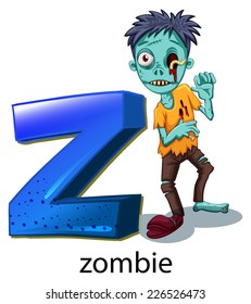Illustration of a letter Z for zombie on a white background