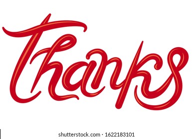illustration of the lettering calligraphy inscription of thank you