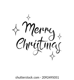 illustration of lettering mary christmas on white background