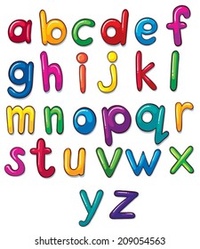 Illustration of the letters of the alphabet artwork on a white background