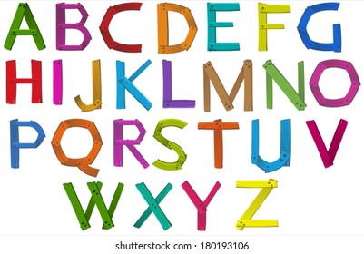 Illustration Letters Alphabet On White Background Stock Vector (Royalty ...