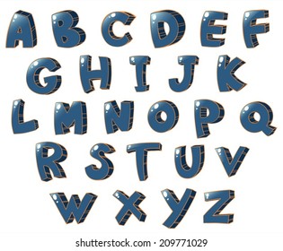 Illustration of the letters of the alphabet on a white background
