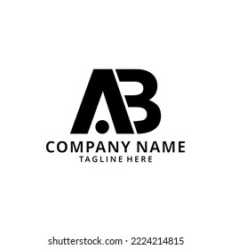 Letras de ilustración Iniciales Logotipo de Monograma AB, BA, A y B