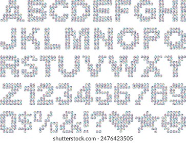 Illustration of letters made of rhinestones