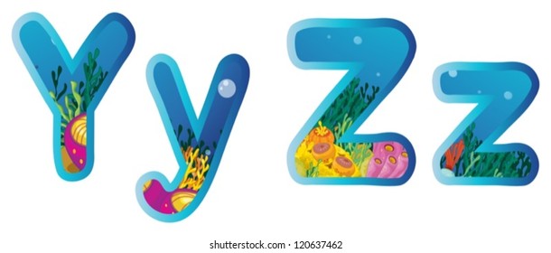 illustration of letters on a white background