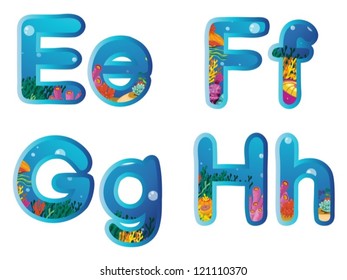 illustration of letters on a white background