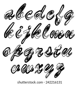 illustration  with letters on white background