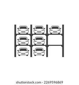 illustration of level parking station, vector art.
