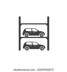 illustration of level parking station, vector art.