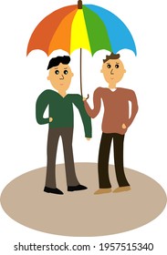 Ilustración de la pareja LGBT en formato vector aislada en fondo blanco