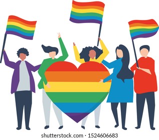illustration of LGBT EPS, gay pride. - Shutterstock ID 1524606683