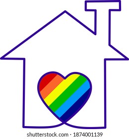 illustration of LGBT love house