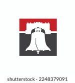 illustration of liberty bell, vector art.