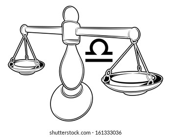 Illustration of Libra the scales zodiac horoscope astrology sign