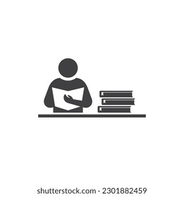 illustration of library, library icon, vector art.
