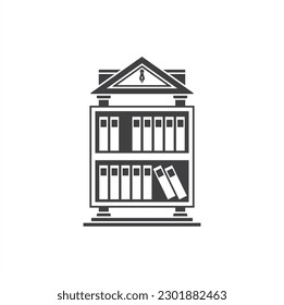 illustration of library, library icon, vector art.