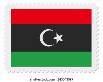 illustration Libya flag stamp