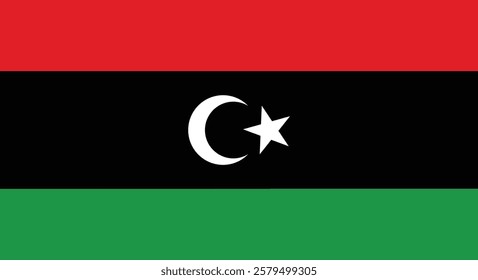  Illustration of Libya national flag 