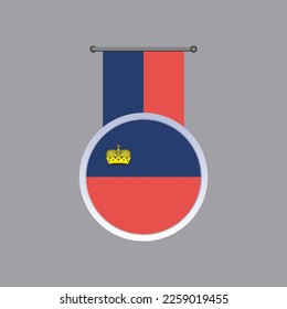 Illustration of Liechtenstein flag Template