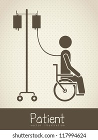 Illustration of Life icons, hospitalized with serum, vector illustration