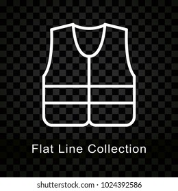 Illustration of life jacket icon on checkered background