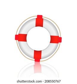 Illustration of a life preserver isolated on a white background.