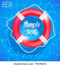 illustration of lifebuoy in pool of water