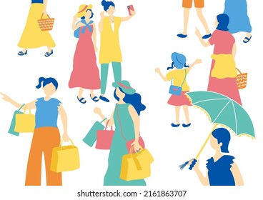 illustration of a lot of lifestyle people