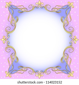 illustration a light background with gold (en) an ornament and stars