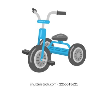 Illustration of a light blue children's tricycle.