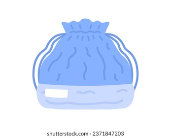 Ilustración de una bolsa azul claro de cuerda floja para las cajas de almuerzo.