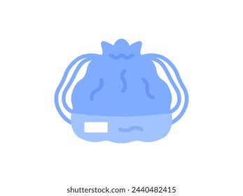 Ilustración de un icono de bolsa de lazo azul claro para las loncheras.