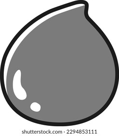Illustration of light blue drops (moisture, sweat, tears, moisture, etc.) (black and white)