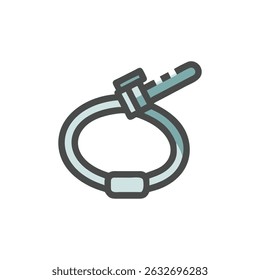 Ilustração de grampo de mangueira azul claro no fundo branco