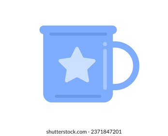 Illustration einer hellblauen Plastiktasse für Kinder.