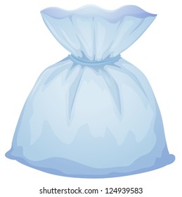 Illustration of a light blue pouch bag on a white background