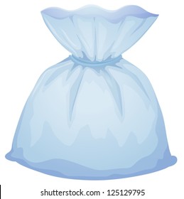 Illustration of a light blue pouch bag on a white background