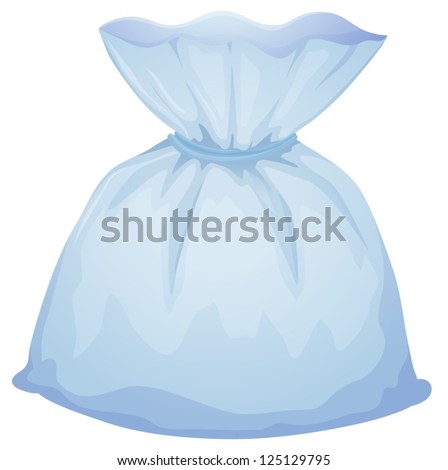 Illustration of a light blue pouch bag on a white background