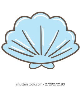 Ilustração de uma concha azul clara