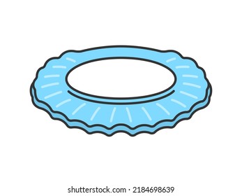 Illustration of a light blue shampoo hat.