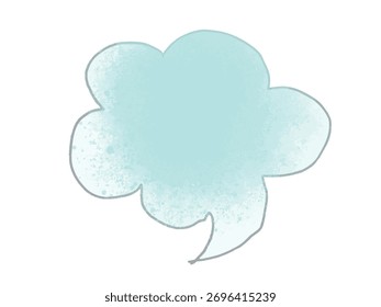 Ilustración de una burbuja de discurso azul claro en forma de nube hinchada