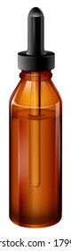 Illustration of a light brown medical bottle with a dropper on a white background