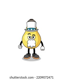 Illustration of light bulb cartoon with i want you gesture , character design
