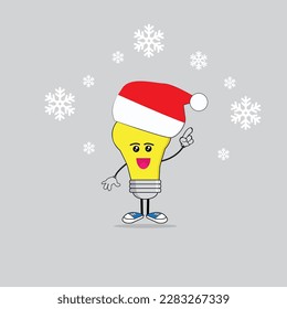 illustration of a light bulb with a Christmas theme