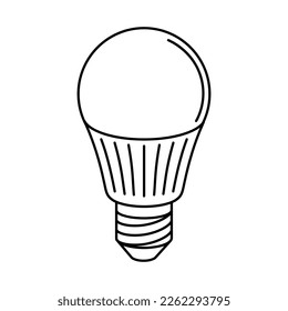 Ilustración de la bombilla. Iluminación eléctrica. Imagen industrial o comercial. Icono para sitio web y tienda.