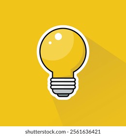 Illustration of Light Bulb in Flat Design